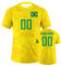 Yolovi Personalisiertes Fussballtrikot mit Namen Nummer Drucken Nationalflagge Sport Casual Trikots Fussballshirts für Herren Damen Jugendliche Brazil