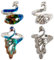XKSOCT 4 Stück Silber Fisch Phoenix Metall gewebte Ringe Offener Ring,verstellbare Strickschlaufe Häkelring Finger Halter Zubehör für Basteln Handweben Haken Line Supplies Spatz