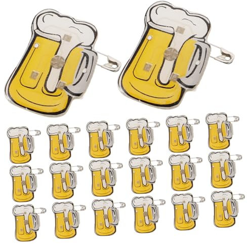 LIFKOME 125 Pièces décoration de fête de la bière broche clignotante LED chope à Biere goupille de chope de bière broche chope de bière Vêtements à emblème du parti bijoux enfant