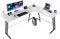 Devoko L Shaped Gaming Desk 160x130x75cm With Removable Monitor Stand, Corner Computer Desk Large PC Writing Table for Home and Office,Easy to Assemble, White Frosted
