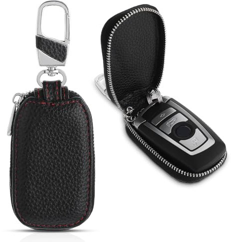 Ouligay Autoschlüssel Tasche Autoschlüssel Hülle Leder Schlüsselanhänger Tragbares Auto Schlüsselanhänger Tasche mit Reißverschluss für Damen Herren