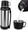 Hangrow Stainless Steel Water Bottle, 2L Insulated Vacuum Flask with Leakproof Cup Lid, Insulated Water Bottles for Hot and Cold Drinks