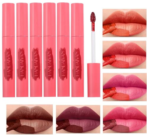 Peel Off Liquid Lipstick, Easy Peel & Reveal Lip Stain, Waterproof Long Lasting Peel Off Mask Lip Gloss, Lips Tattoo Makeup Beauty (# 6PCS)