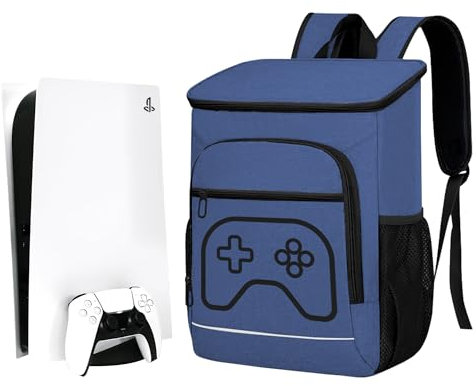 Nisotieb Travel Carrying Case Game Backpack Storage Bag Travel Backpack for PS5/PS4 Pro /PS4, blu, M, Backpack