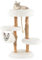 GYMAX Arbre à Chat 87CM à 4 Niveaux, Perchoir Supérieur Confortable, 2 Plates-Formes Rembourrées,1 Hamac, Griffoir en Bois Massif, Corde de sisal