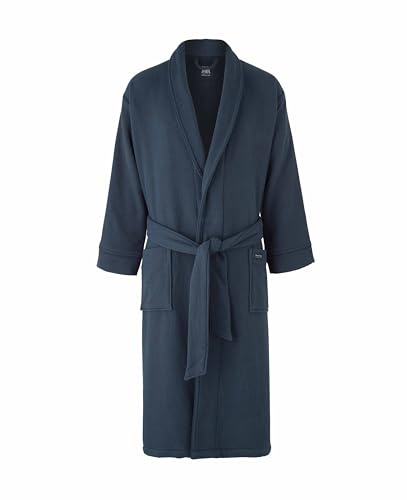 Men's Luxury Cotton Waffle Bathrobe Dressing Gown With Terry Cotton Lining