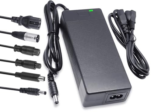 Abatinvo Chargeur de rechange universel 42 V 2 A / 1,5 A (5 prises) pour batterie au lithium 36 V ebike Gotrax Hiboy Hover1 Jetson Segway Ninebot Swagtron Sisigad
