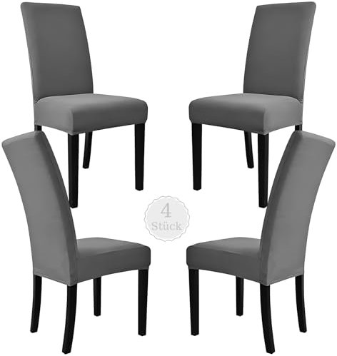 Cokaca Elastischer Stuhlhussen 4er Set Schwingstuhl,Staubdicht Und Fleckdicht,Die Stuhlhussen Schwingstühle Ist Leicht Zu Zerlegen Und Maschinenwaschbar,Für KüChen, Restaurants, Bankette, Hochzeiten