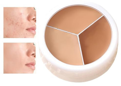 Farbkorrekturpalette, Creme-Concealer-Palette, Creme-Korrektur-Palette, Make-up-Palette, langanhaltender Konturenverstärker, Make-up-Concealer, 3 Farben P