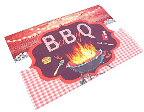 PRETYZOOM Vinyl-hintergrund-dekorationstuch Für Grillpartys Hängetuch Zum Grillen Wanddekoration 1 Stück