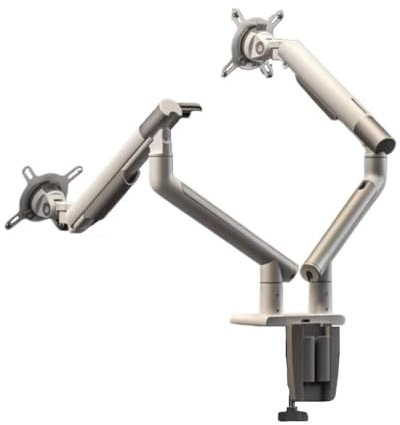 Space Saving Design 17-32 inch Dual Monitor Mount Arm, Height Adjustable Mechanical Spring Dual Monitor Stand with 2 USB Port, Dual Monitor Desk Mount for VESA 75/100mm Easy Installation