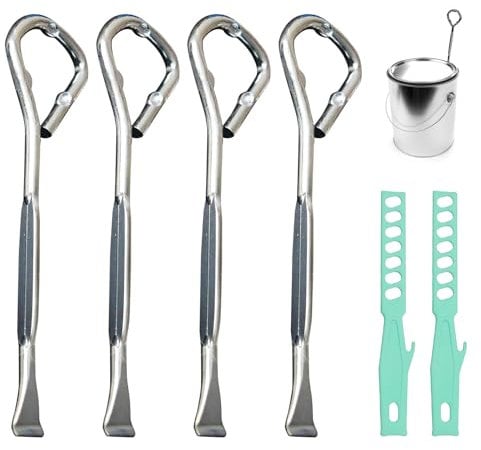 GIONAR4 PCS Metal Paint Can Opener, Manual Tin Opener, Multi-Purpose Paint Tin Opener Tool, Steel Can Opener Manual for Jars, Bottles, Paint Cans, Durable Jar Opener Tool for Home & Workshop