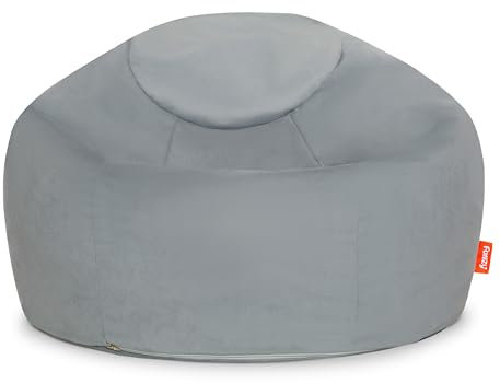 Funzy Sitzsack für Kinder aus Cord mit Füllung aus Schaumstoff, Kindersitzsack für Mädchen und Jungen aus hochwertigen Materialien, Oeko-TEX 100 Zertifiziert mit 3 Jahre Garantie, Mond Grau