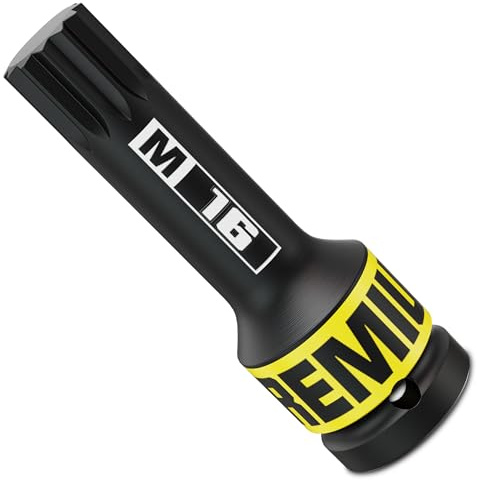 Aurlloct Douilles à Impact XZN 1/2’’, M16 XZN à Choc, Convient pour Les Bricoleurs, Voitures, Vélos et Outils Ménagers pour la Réparation