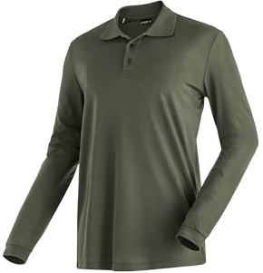 Maier Sports Ulrich L/S Poloshirt Herren, Langarm Funktionsshirt | Für Wandern & Freizeit, Schnelltrocknendes Piqué Polohemd, Perfekt für das ganze Jahr