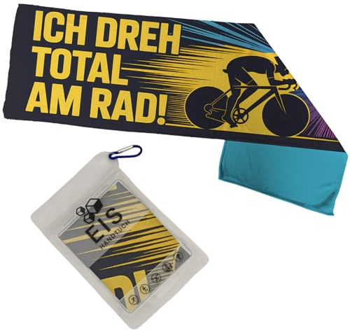 speecheese Ich dreh total am Rad! Eishandtuch für Radfahrer Lustiger Spruch für sportliche Radtouren