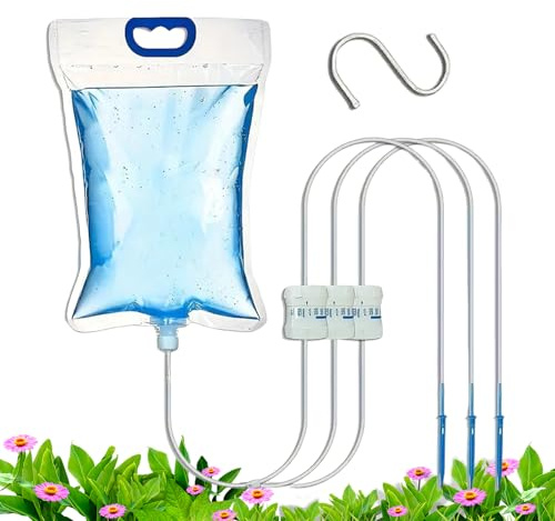 di irrigazione automatico per esterni, sacchetto di irrigazione per piante da interno, di irrigazione per piante con 4 uscite, per vacanze, ufficio, appartamento, terrazzo, alberi
