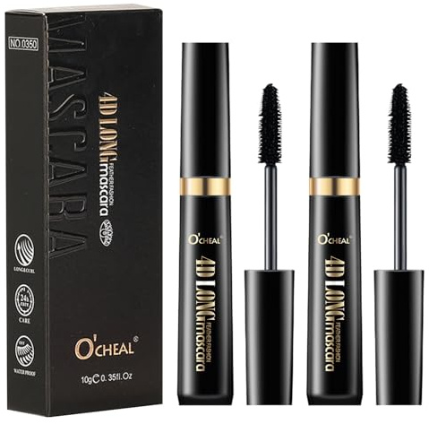 4d Silk Fiber Wimperntusche 2er-Pack Schwarz Volume Cream Mascara Mascara Wasserdicht Langlebig Natürlich Augen Make-Up Not Blooming