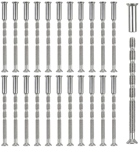 20 Piezas M4 x 60 Tornillos de Manija de Puerta, Acero Inoxidable Tornillos de Conexión con Manguito, para FijaTirador de Puerta, Gabinete, Cajones (20)