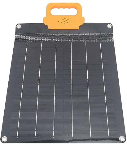 Rcniso Panneau Solaire Flexible 20W 18V, Pliable, Haute Conversion, étanche, Monocristallin, Chargeur avec Poignée pour L'extérieur (Noire)