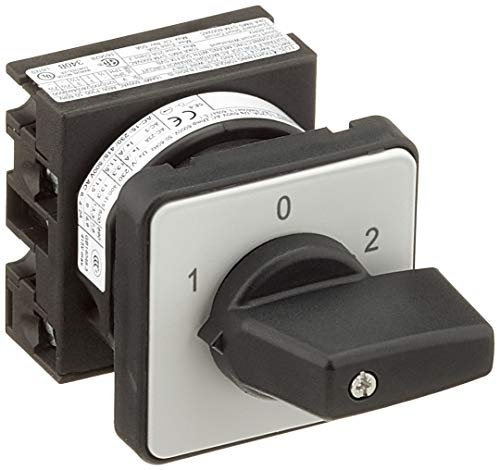 Eaton 012742 Umschalter, Kontakte: 2, 20 A, Frontschild: 1-0-2, 60 Grad, Rastend, Einbau, Grau, Schwarz