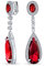 Rote Lange Träne Cubic Zirconia Baumelnd Erklärung Cz Schraube Clip Auf Ohrringe Simuliert Rubin Versilbert Messing