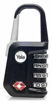 Yale - YTP2/26/216/1R Standard Security Travel Sentry zertifiziertes Vorhängeschloss mit Clip -On -bügel - Rot