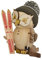 Drechslerei Kuhnert - Rauchfigur/Räucherfigur - Eule Skifahrer aus Massivholz - ca. 15 cm - Made in Germany