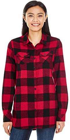 Women`s Woven Plaid Flannel Shirt