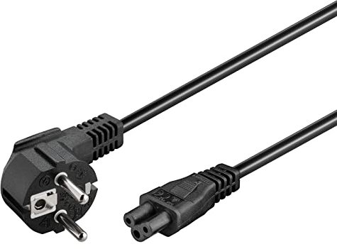Goobay 44877 90 Grad Stromkabel 3 Meter / Netzkabel mit Micky Maus Stecker / 90° abgewinkelter Schutzkontaktstecker auf IEC 320 C5 Buchse / 3m