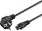 Goobay 44877 90 Grad Stromkabel 3 Meter / Netzkabel mit Micky Maus Stecker / 90° abgewinkelter Schutzkontaktstecker auf IEC 320 C5 Buchse / 3m