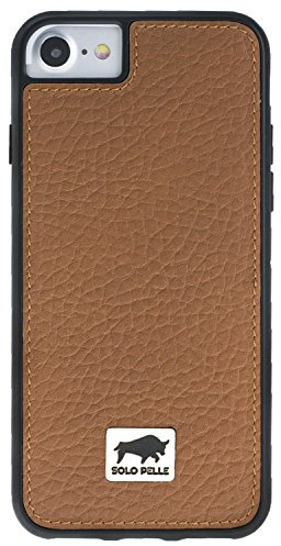 Solo Pelle iPhone SE 2020 - SE 2022 SE 3 Case Lederhülle Ledertasche Backcover Flex aus echtem Leder (Floater Braun) inkl. hochwertiger Geschenkverpackung
