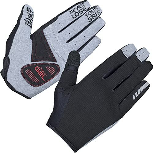 GripGrab Shark Gepolsterte Langfinger Mountainbike Gravel Handschuhe rutschfeste Vollfinger Sommer Fahrradhandschuhe