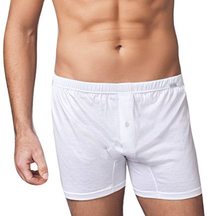 NOTTINGHAM UNDERWEAR Confezione da 6 Boxer Uomo in Filo di Scozia con Apertura Anteriore, Chiusura con Bottone ED Elastico Foderato. Disponibile nel Colore Bianco. Prodotto Made in Italy