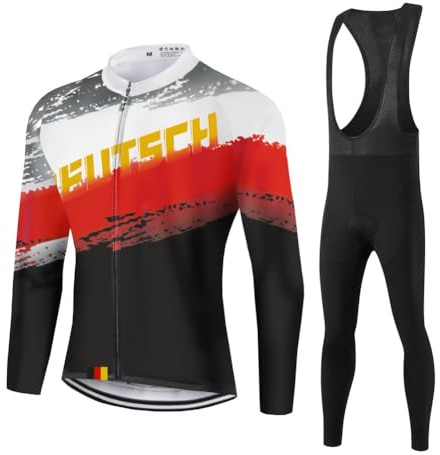 UGLY FROG Deutsche Flagge Radtrikot Männer Radfahren Langarm Radfahren Jersey Winter with Fleece eine Menge Farben Antislip Ärmel Cuff Road Bike MTB Top Riding Shirt