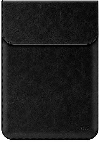 TECOOL Laptophülle 15.6 Zoll Laptoptasche,Schutzhülle Wasserdicht Leder Kompatibel mit 2021-2023 MacBook Pro 16 M3 M2 M1, MacBook Pro 15 Lenovo Thinkpad Ideapad HP Dell Surface Laptop -Schwarz