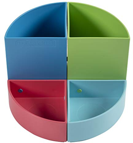 Exacompta 6821928D 3er Pack Stiftehalter The Quarter mit 4 Fächern für mehr Ordnung auf dem Schreibtisch Stifteköcher Stiftebox Aufbewahrungsbox Organizer 1928 bunt