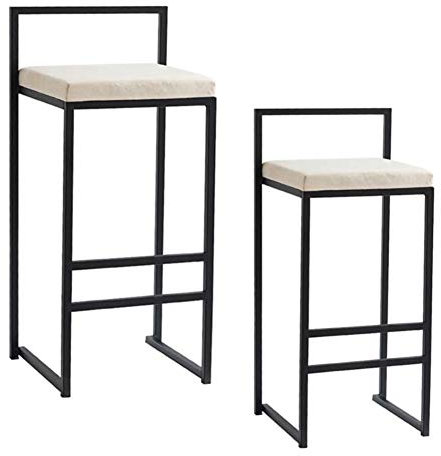 Gsej-Barhocker 2/3-teiliges Set aus einfachen schmiedeeisernen Barhockern, Küchenstuhl, weiches Flanellkissen, passend für die Küchenbar, Sitzhöhe 26/30 Zoll