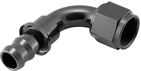Alu Fitting AN12 Push-On 90° 1 1/16-12 UNF | Schwarz