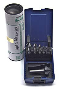 WSH-TOOLS Kegelsenker Set 7-teilig TiAlN-beschichtet 6,3 mm - 25mm HSS-G 90° Winkel in Rosebox mit Schmierstift