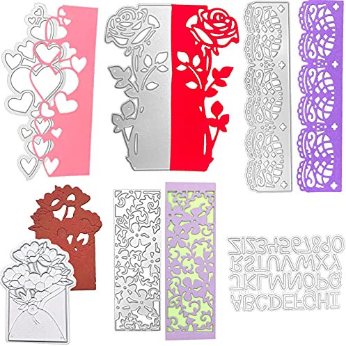 Dancepandas Stanzschablone Grußkarte 6PCS Scrapbooking Stanzschablone Stanzmaschine Stanzschablone Für Scrapbooking, Fotopapier, Karten, Handwerk Prägen DIY Herstellung Geburtstag Geschenk