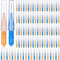 100 Stück Interdentalbürste Zahnstocher Dental Zahnseide Kopf Mundhygiene Interdentalbürste Zahnseide Zahnstocher Reiniger Zahnreinigung Werkzeug (Orange und Blau)