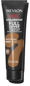 Revlon ColorStay Full Cover Longwear Matte Foundation, hitze- und schweißbeständig, leichtes Gesichts-Make-up, Farbton Mandel (405), 30 ml