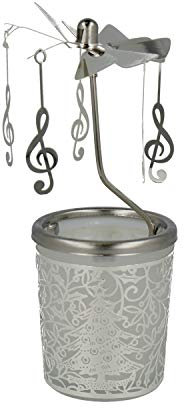 Windlicht Glas-Karussell mit Violinschlüssel (Weihnachtsbaum)