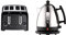 Dualit 46205 4 Slot Lite Toaster in Black Finish & Lite Kettle - 1L 2kW Jug Kettle - Polished with Black Trim, High Gloss Finish - Fast Boiling Kettle by Dualit - 72200