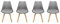 Alice's Home - Lot de 4 chaises scandinaves. Pieds Bois de hêtre. chaises 1 Place. Gris