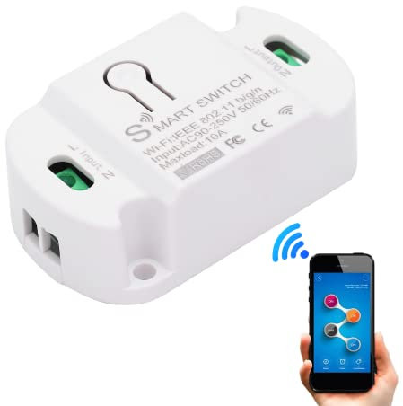 Interruttore della Luce Wireless, Interruttore Smart WiFi ON/OFF Remoto Temporizzazione del Controllo Vocale per Ventilatori TV Elettrodomestici CA 90‑250 V