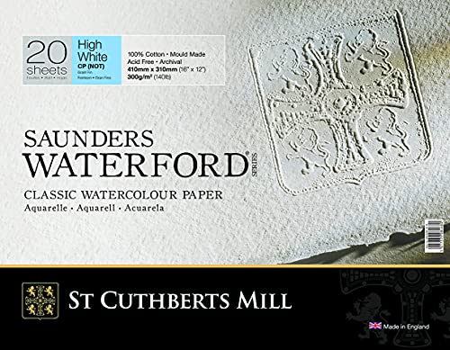 ST CUTHBERTS MILL - Saunders Waterford – Block 20 Blatt 41 x 31 cm 4-seitig verleimt – 300 g/m² – feine Körnung, extra weiß