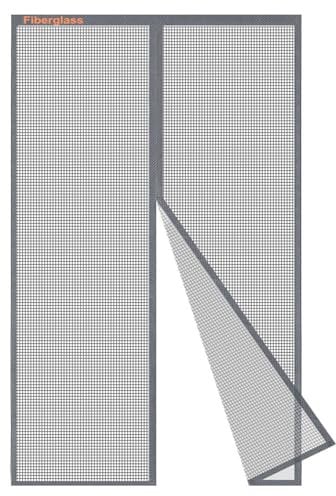 Risareyi Zanzariera Magnetica in Vetroresina 190x210cm, Grigio Rete Super Resistente Zanzariere Magnetiche per Porte Finestre Anti Zanzare, per Balcone Soggiorno, Chiusura Automatica