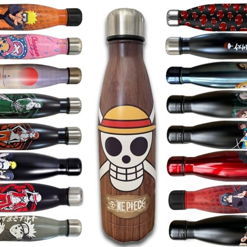 Homadict - Bouteille Isotherme One Piece - - Tête de mort sunny - Maintien Chaud et Froid 12h - Sport, Voyage, Quotidien - 500ml - BPA Free - Licence Officielle